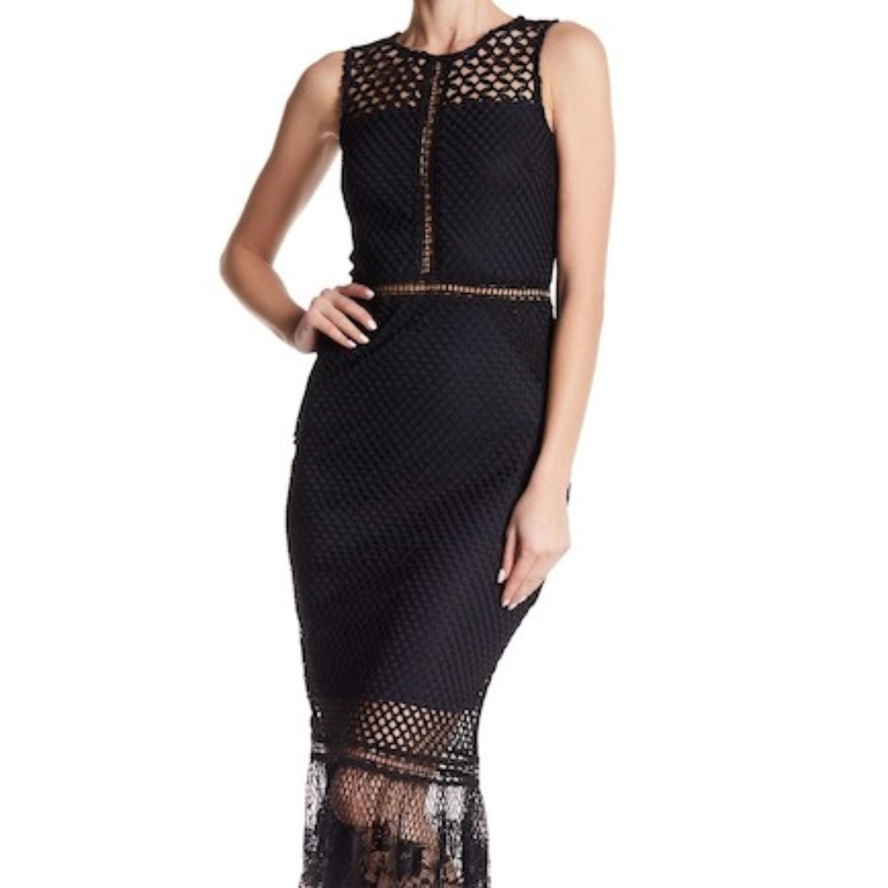 Romeo & Juliet Couture Crochet Lace Midi Dress